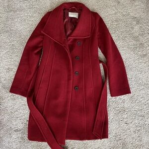 Aritzia Deep Red Wine Connor Coat